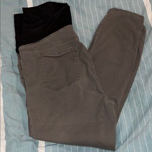 Super soft olive green maternity skinny pants